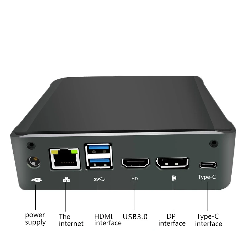 
Industrial control computer seven generations i3i5i7 mini industrial control mini office home computer host gigabit network port 