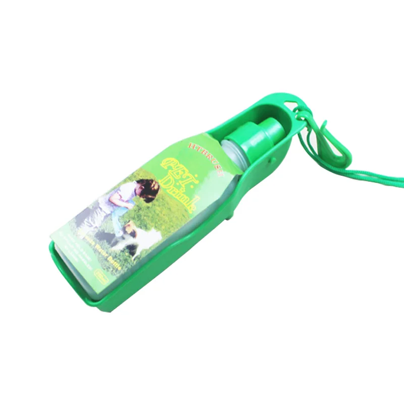 Portable Dog Bottles Plastic Food Grade Leak Proof Puppy Pet Water Bottle Recycling Dispenser Feeder Drinking Bottle With Rope