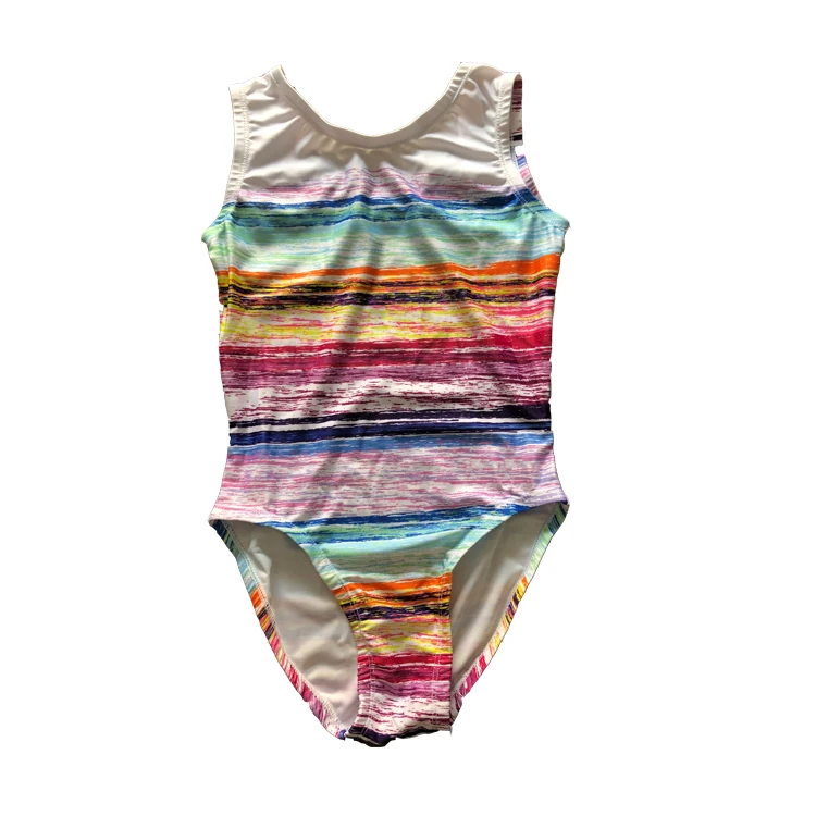 OEM Sportswear Type Supply Service Training Dancewear Adult Women Dancing suit Orange Mesh Gymnastic Leotard