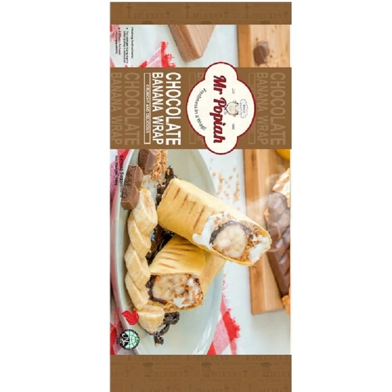 Singapore Sweet and Salty Taste Frozen Style Ready to Eat Chocolate Banana Microwavable Wraps For Children And Adults