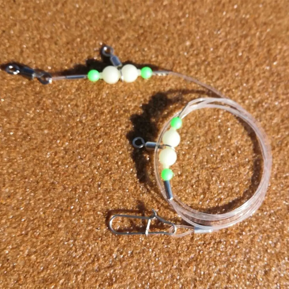Fishing Trace Lures Fishing Wire Rigs Spinner Wire Leader 2 Arms with Rigs & Swivels & Snap Fishing Tackle