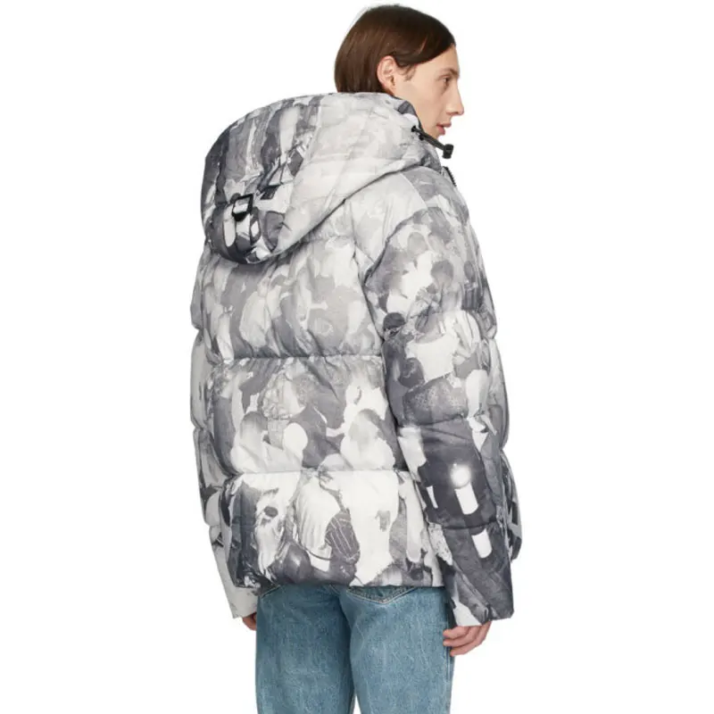 
Custom Allover Printing Stand Collar Ready Slim Fit Unisex Windbreaker Puffer Winter Jacket For Unisex 