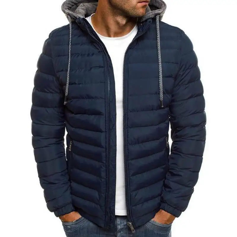 Men Padded Puffer Bubble Coat Warmer Jacket Zip Up Hooded Quilted Outwear Casual bubble jacket 2020
