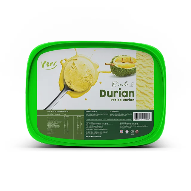 Мгновенная насыщенная и гладкая ванна для молочного мороженого-Дуриан 1 5 л из малайзии
