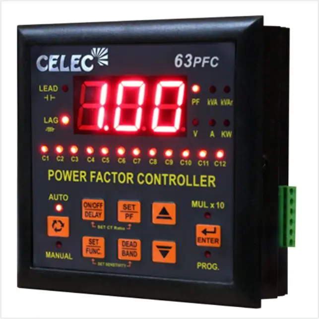 Power Saver Capacitor Bank Device Power Factor controller relays kVAr controller devices 12 steps relay