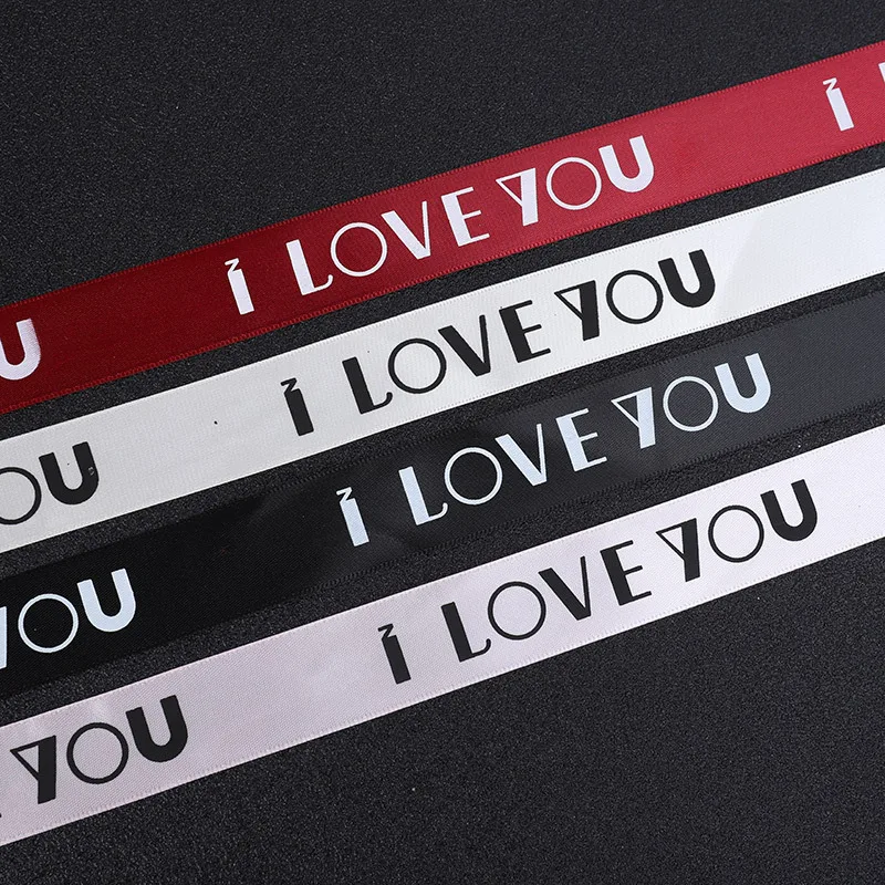 Ко Дню Святого Валентина 520 я loveyou свадебный подарок торт деревообрабатывающее кантовальное Цветочные украшения лента 2 5 см Английский