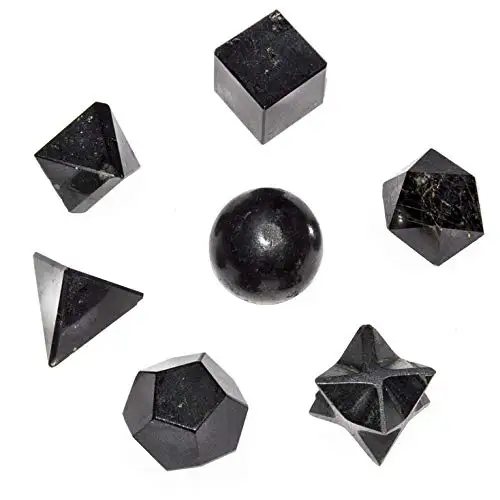 Wholesale Beautiful Black Tourmaline Healing 7 Pieces sacred Geometry Set Buy From  Online Orgone Export
