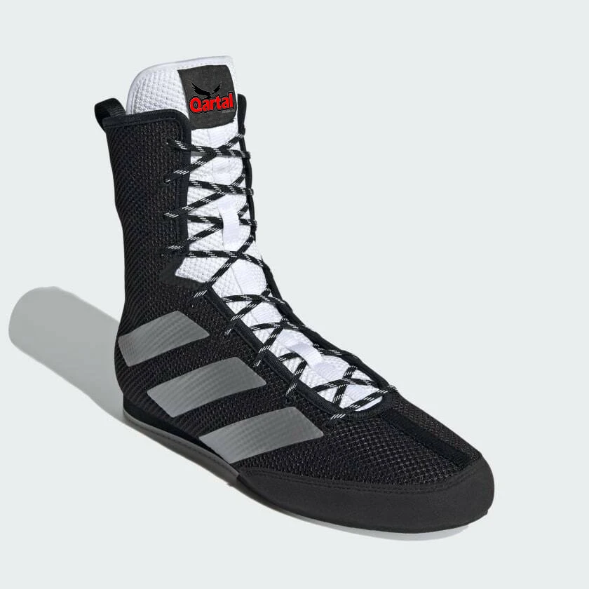 New Style Genuine Leather Combat Black Color Custom Logo Design Boxing Shoes