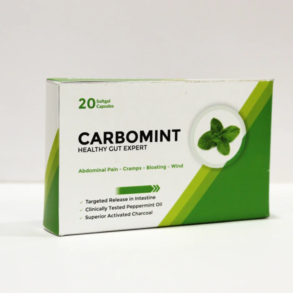 
Gut health care supplement capsule with activated charcoal peppermint oil anise oil for irritable bowel syndrome abdominal pain 