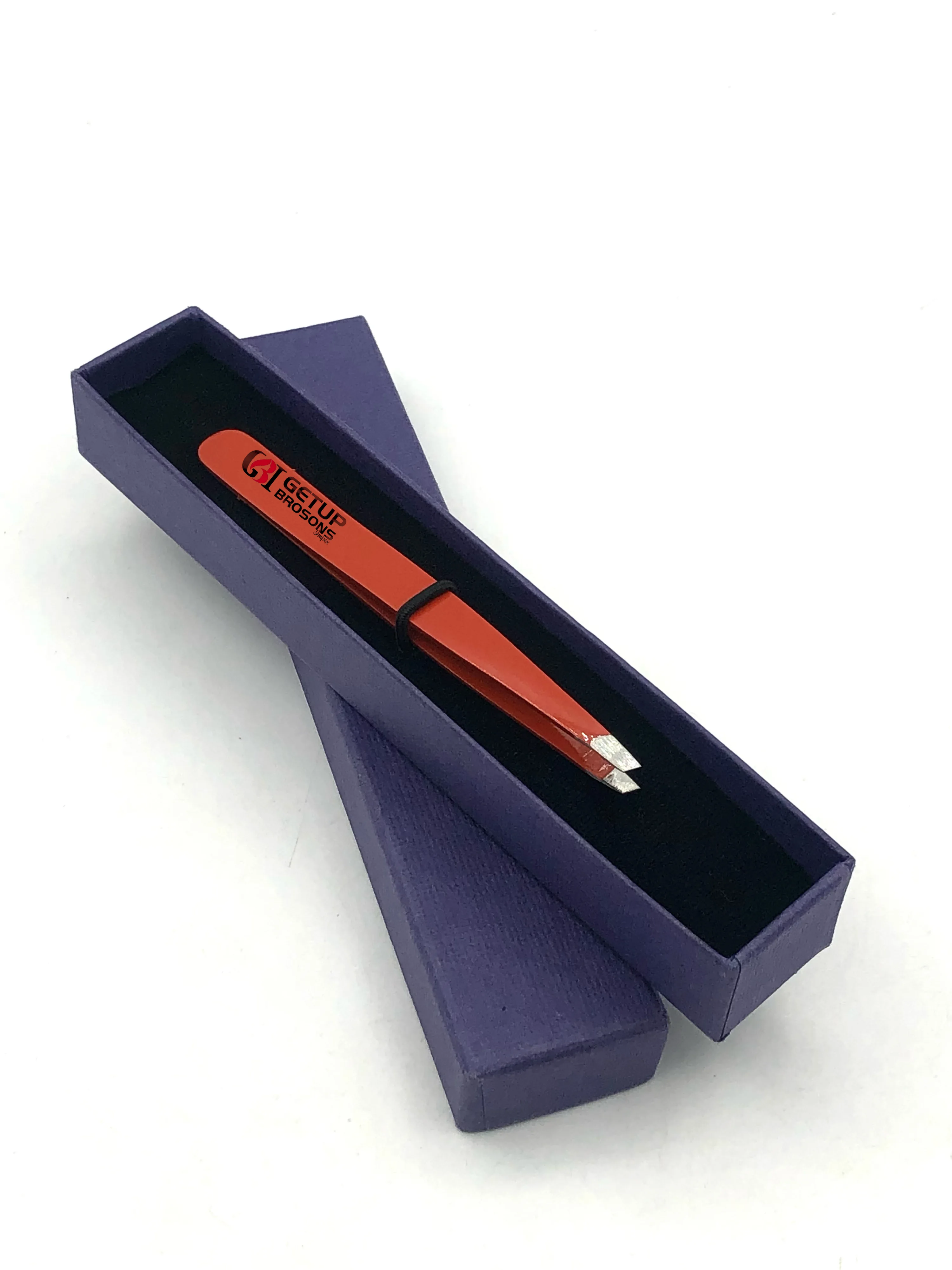 Пинцет для наращивания бровей с оранжевым порошковым покрытием