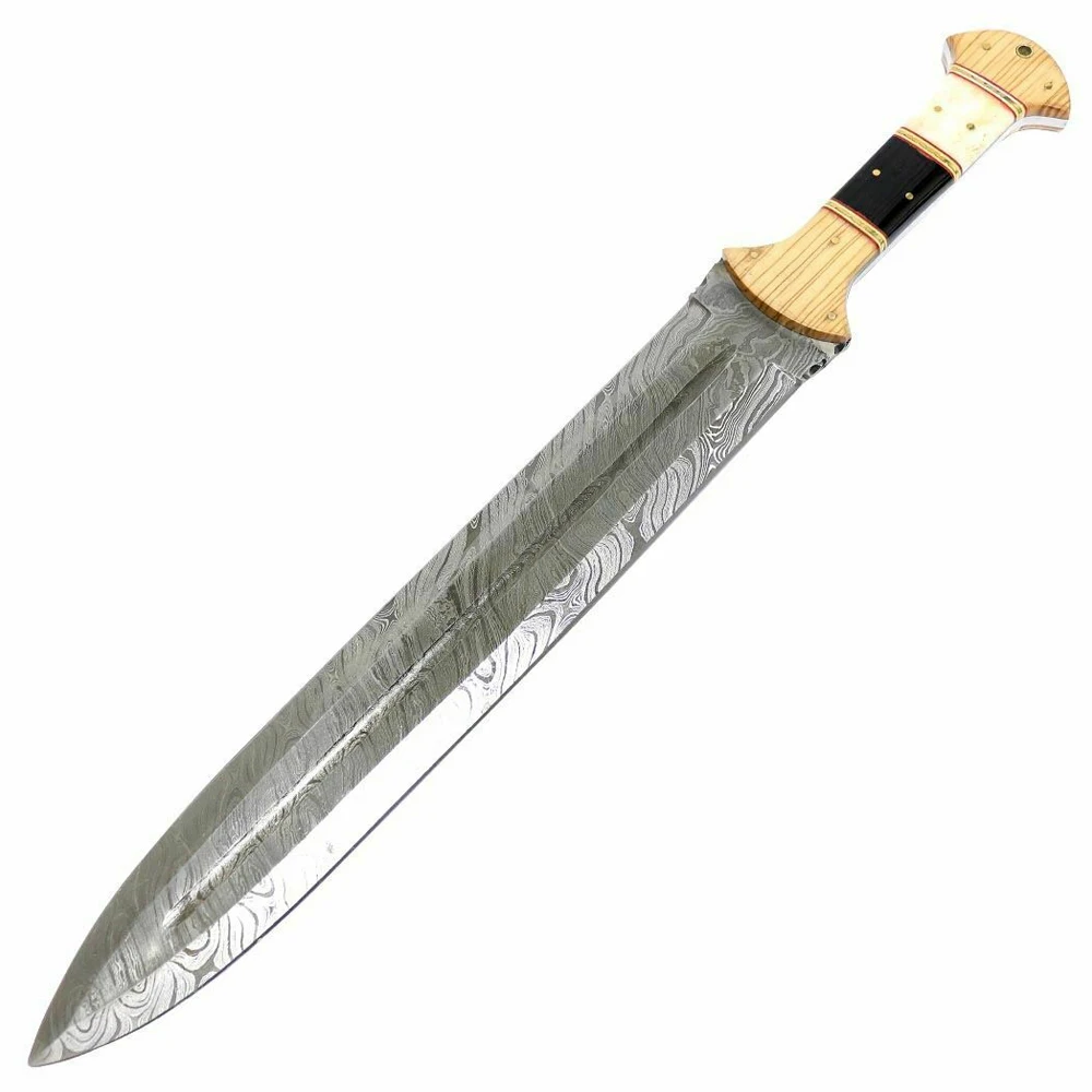 Best Quality Custom Handmade Fixed Blade Sword Hand Made Carbon Damascus Steel Swords In Cheap Price