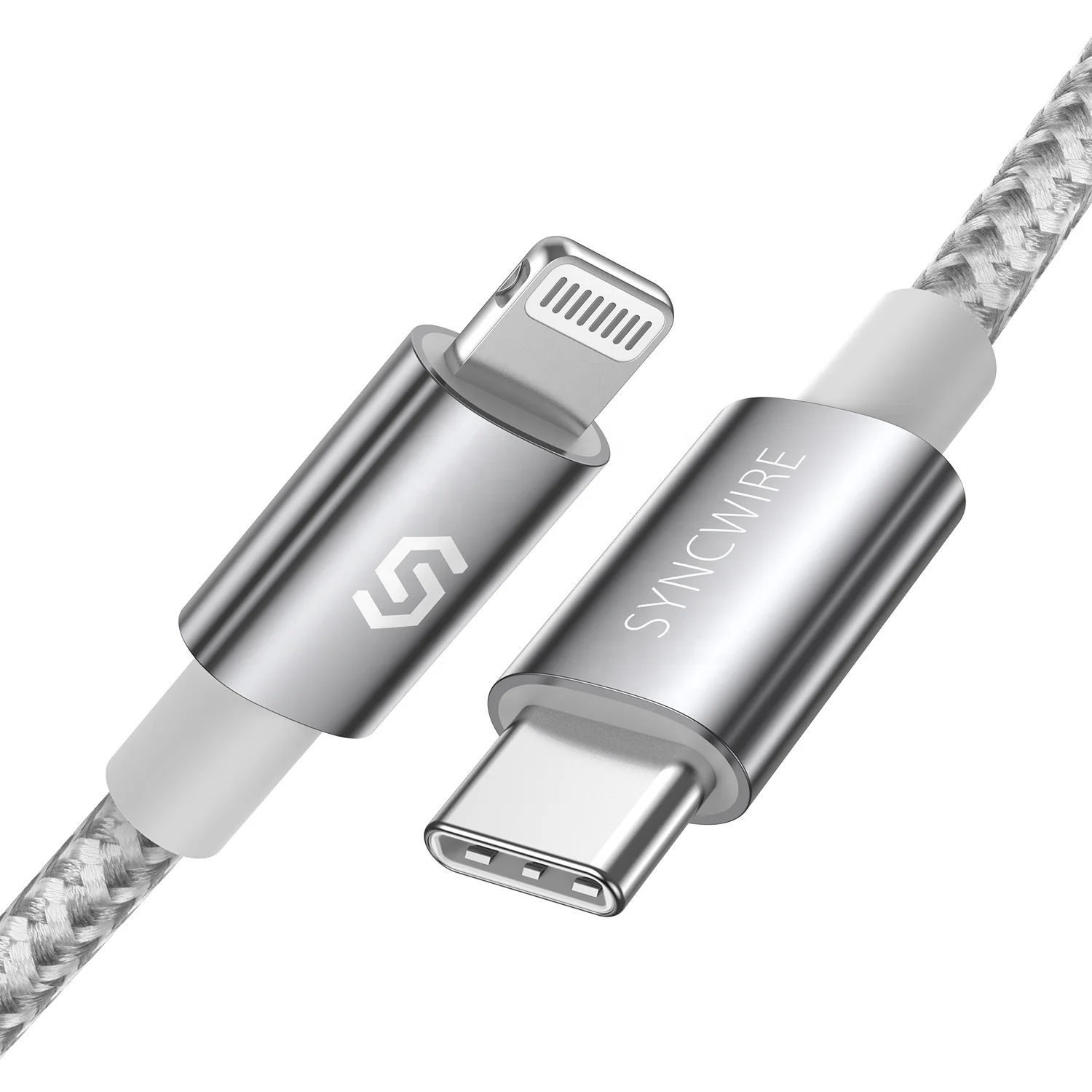  Кабель Syncwire с USB C на Lightning для iPhone серебристый 2