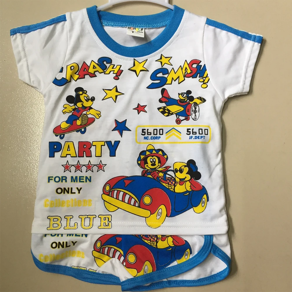 Factory price farm embroidery cotton shirt pants set Children clothes made in Vietnam