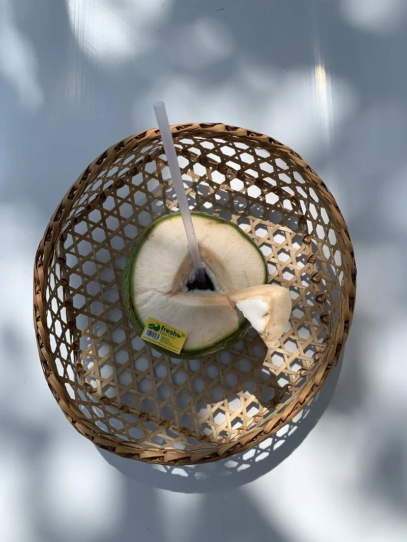 Vietnam Tropical Fruit And Semi-Husked Pulf and Shell Hat Cut Shape Exporter From Vietnam Young Coconut