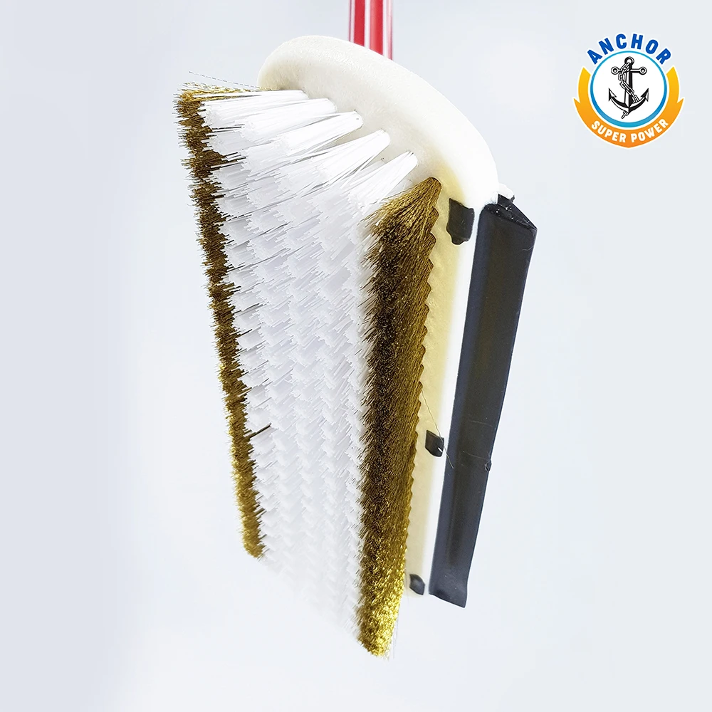 
Anchor Super Big Brass Wire Broom With Steel Handle and Squeegee For Heavy Duty Outdoor Cleaning 