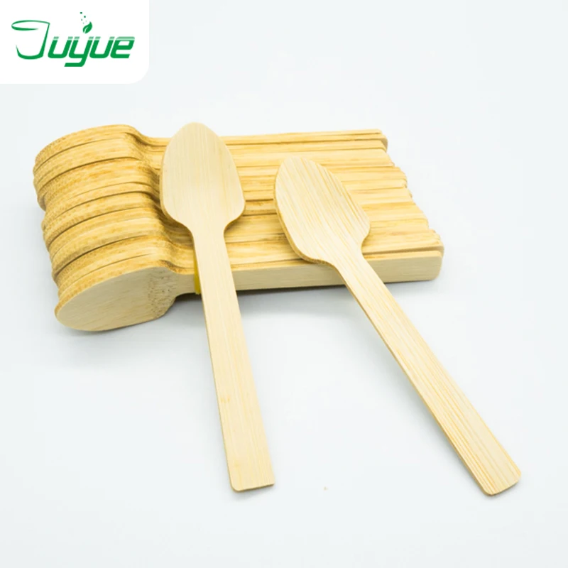 New Type Eco Friendly 3-piece Fork Knife Spoon Bamboo wood set Cutlery Set Biodegradable Disposable Wooden bamboo fruit forks