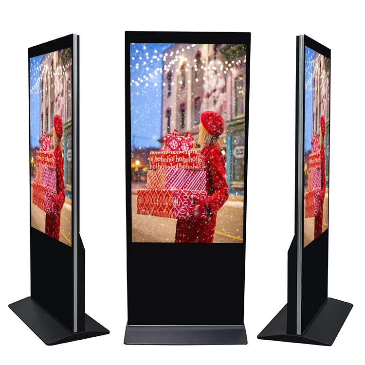 43 49 55 65 inches floor stand lcd display touch screen indoor android advertising tv totem digital signage