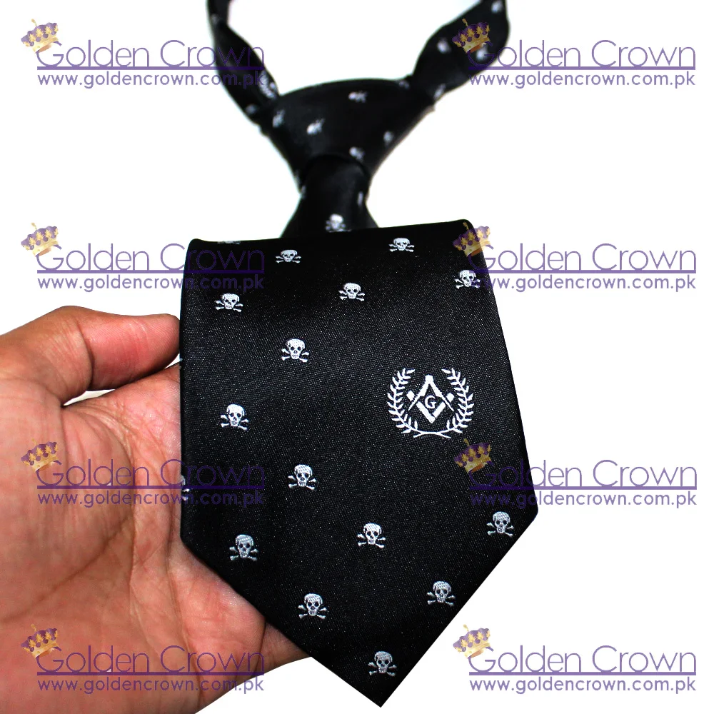 Масонская атрибутика Freemason галстук с черепом кость | Мужской Шелковый галстук