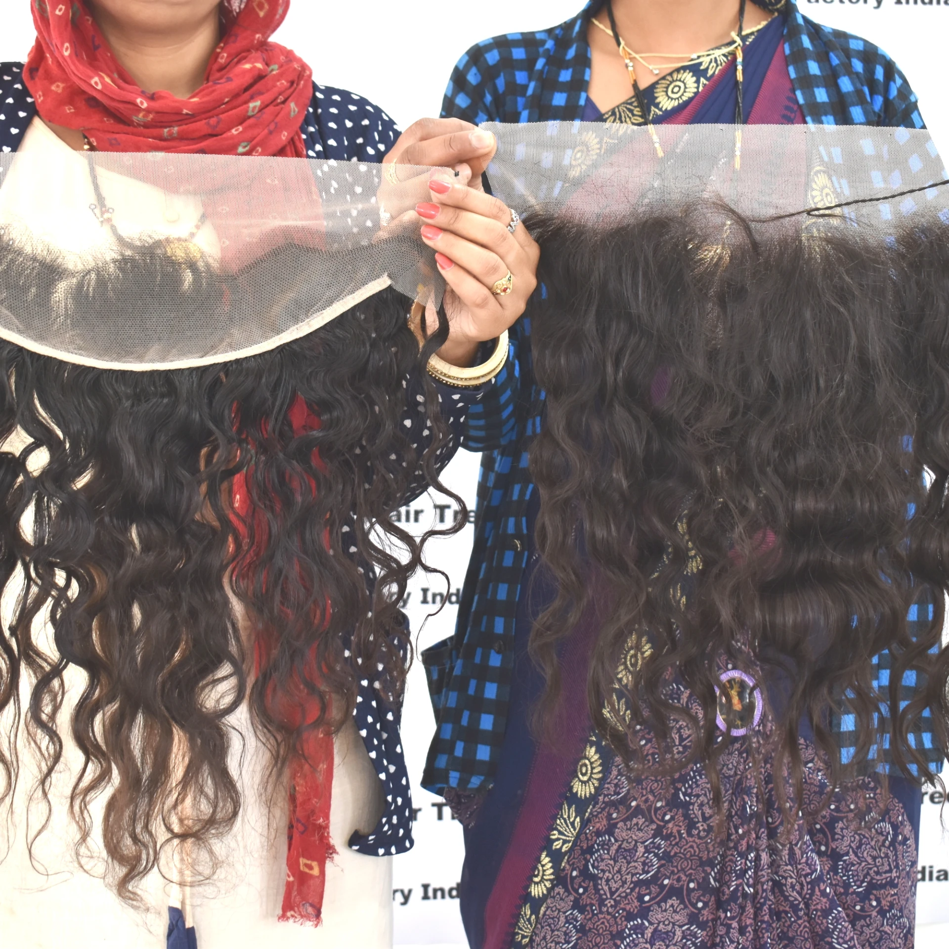 Raw virgin wavy 13*4 frontal wholesale factory price unprocessed natural quality color Cambodian Human Hair