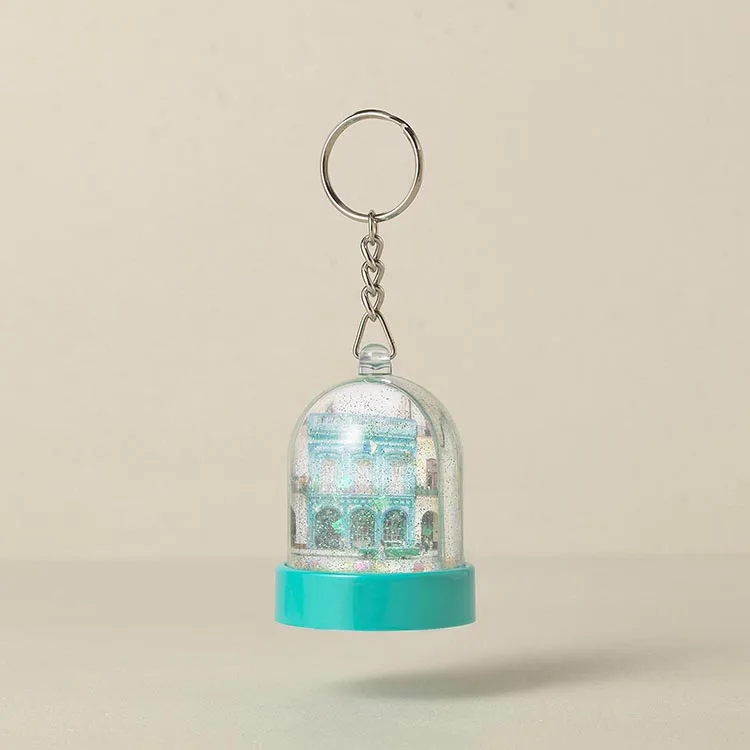 
Best Promotion Product Mini Size Fits Two Photos High Quality Dome Shaped Acrylic Snow Globe Keychain 