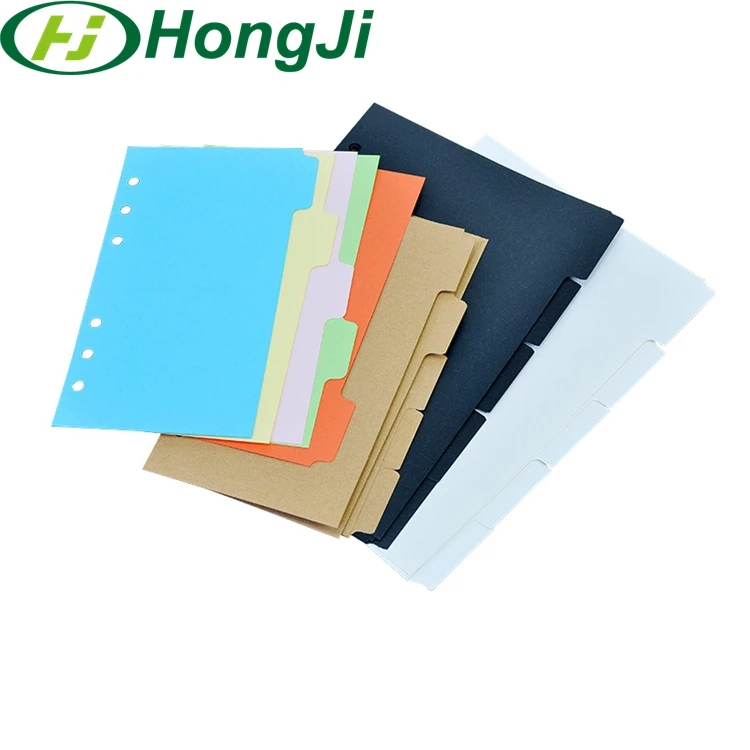 Office Insertable Tab Dividers Assorted Colors Tabbed Dividers Recycled Paper Accept Customized Logo Customized Size