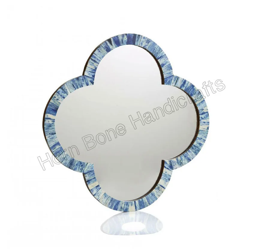 High Quality Home Decor Bone Inlay Round Photo Frame Home Interior Wall Hanging Bone Inlay Mirror Frame For Bedroom And Bathroom
