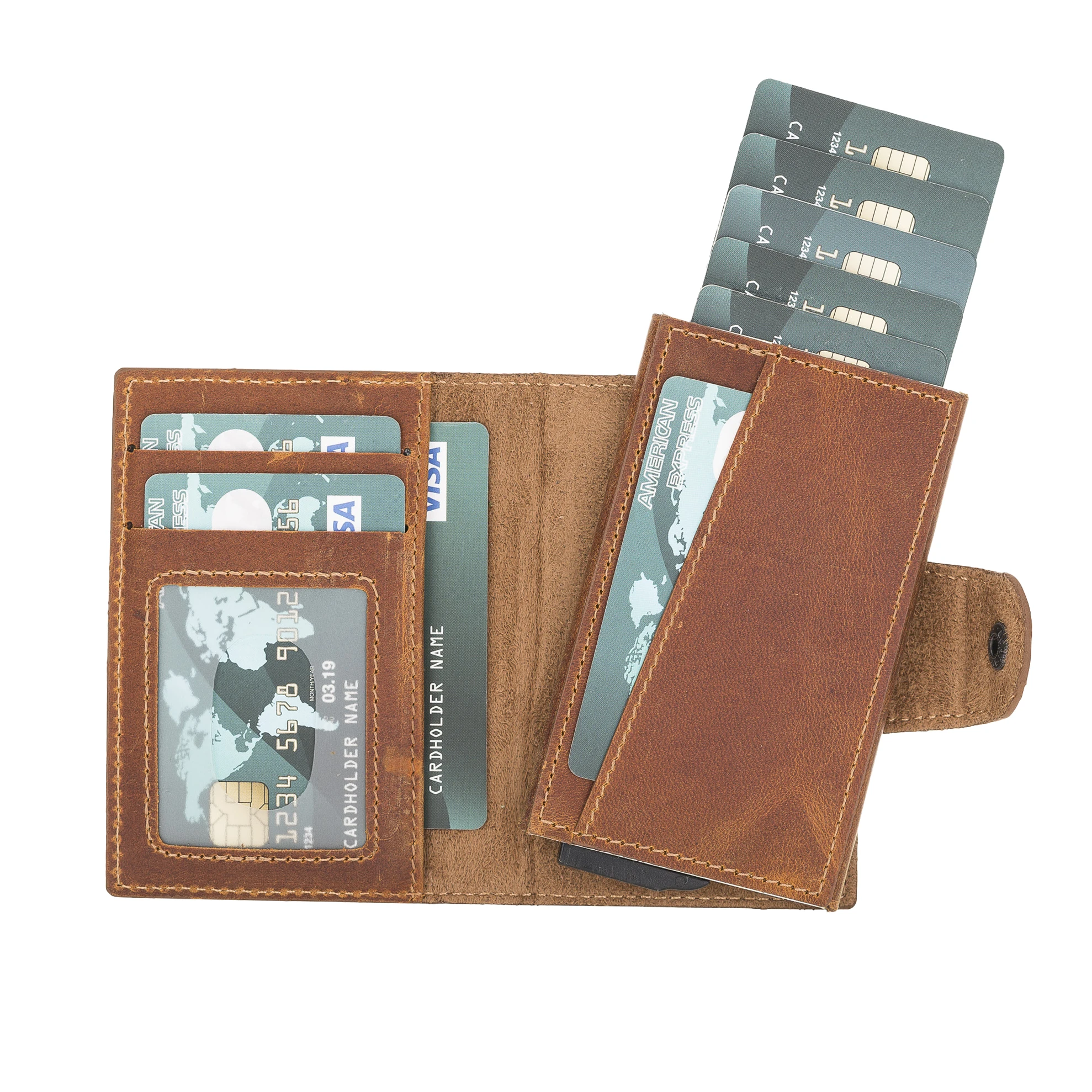 MONDELLO Genuine Leather Handmade Card Holder with RFID Protection and Color Optional