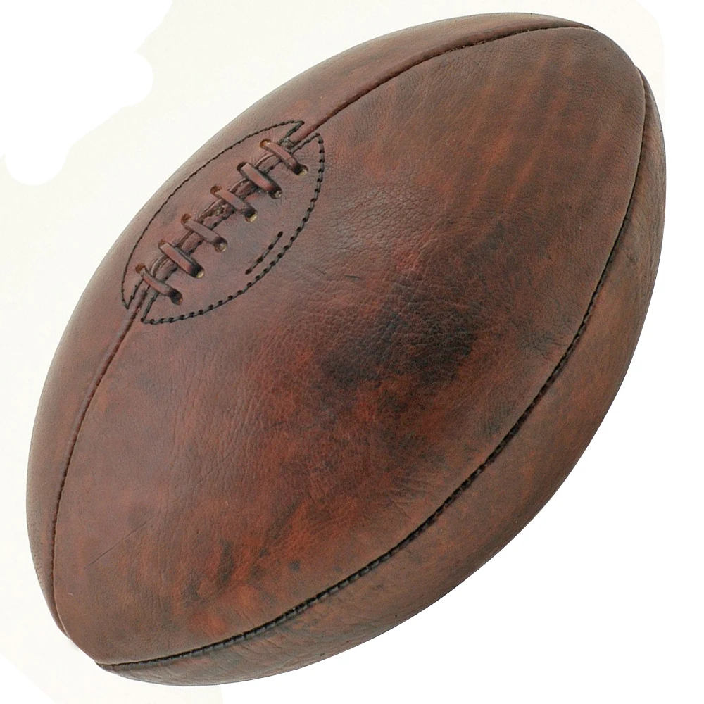 Hot Selling Vintage Leather Custom Rugby Ball with Customize Logo in Different Sizes