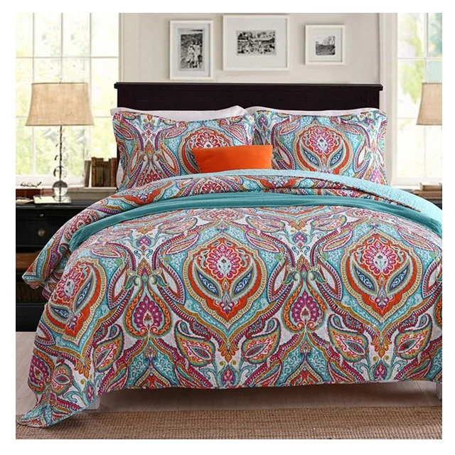 Grey color coverlet bed spread set from Indian manufacturer 100% Organic cotton GOTS Certified