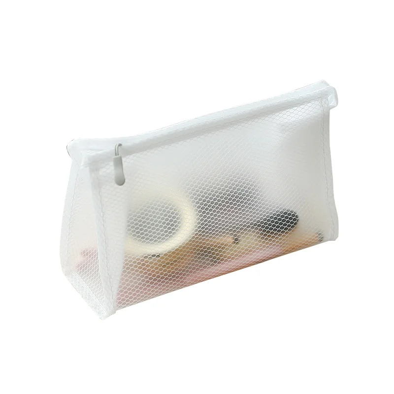 
Hot Sales Custom Waterproof Portable Clear PVC & Mesh Outdoor Cosmetic Toiletry Bag Travel Storage Pouch Make up Bag 