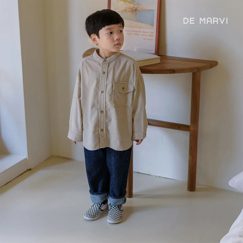 DE MARVI Kids Toddler Corduroy Long Sleeve Casual Shirts Boys Autumn Clothing Wholesale Korean Manufacturer MADE IN KOREA