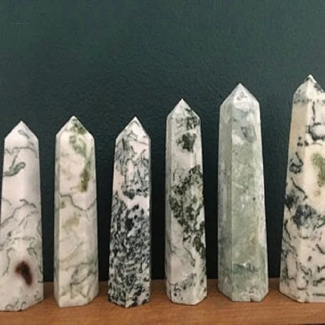 Beautiful Tree Agate Tower Point/Obselisk Agate Stone For Wholsale Buy From Orgone Export