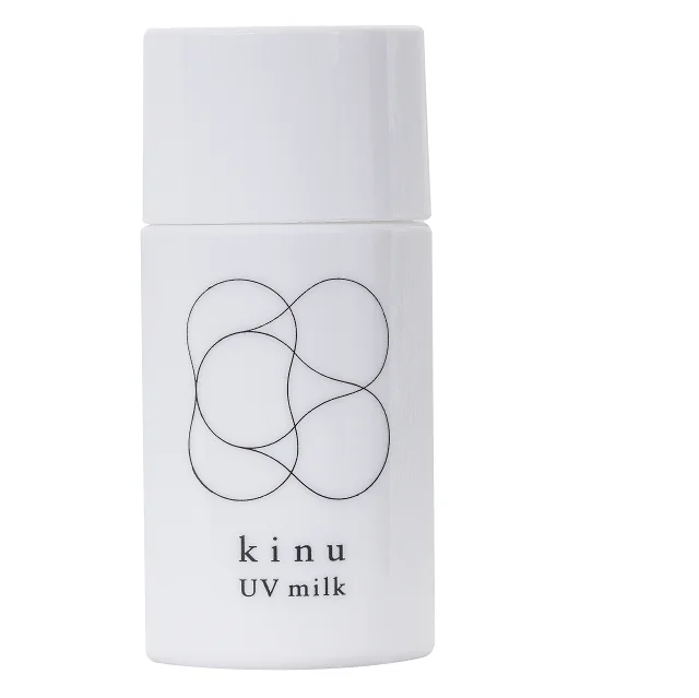 100% natural silk for soft and moist UV protection Kinu UV Milk Cream SPF27 PA+++