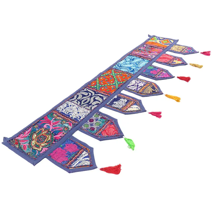 Винтажная вышитая дверь подвесная индийская ручная работа зеркальная Топпер на окно подвеска оптовая продажа искусство