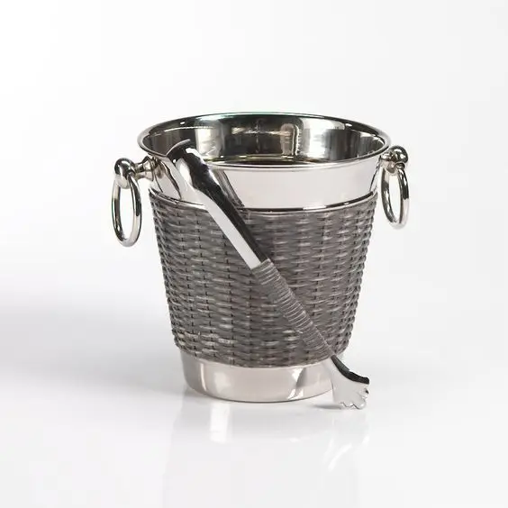 Custom Design Stainless Steel Ice Bucket Silver Polished Finishing Design For Bar & Restaurant And Indoor Home Decor
