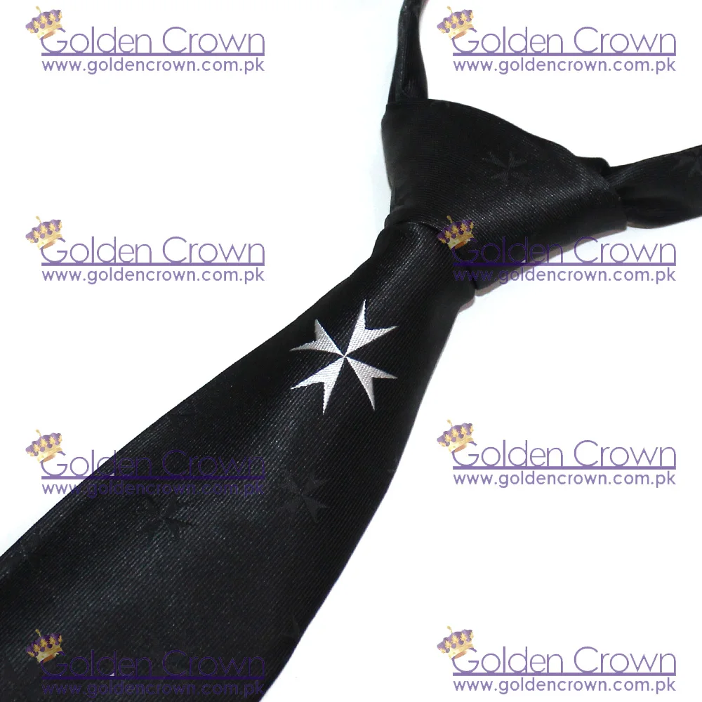  Масонский рыцарь Мальта шелковый галстук с тканым мальтийским крестом логотип