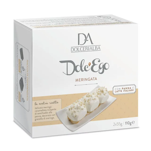 
Premium Quality Made in Italy Meringata 2 Individual Portions (55g/1,94oz each) for Supermarkets 110g/3,88oz 