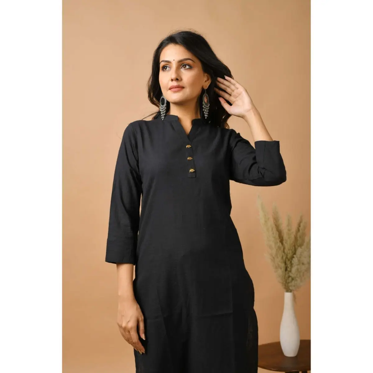 Designer wear Cotton Solid Casual Kurti With Pant Set