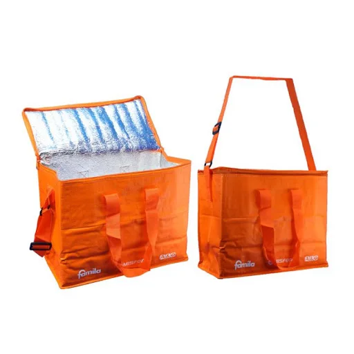 Reusable Plastic Cooler Box Bag With Zipper Customized Color And Logo Eco Friendly Material PP Woven
