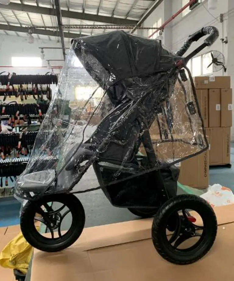 
one hand secure folding backrest recline go jogging one hand folding with big tray and basket overland 3 wheel stroller for baby 