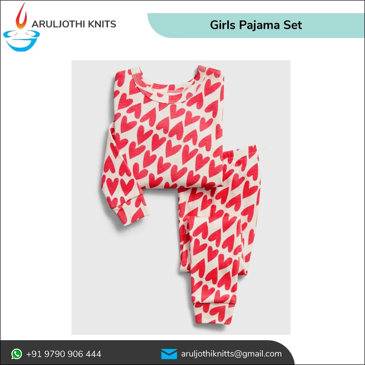 Custom Pattern 100% Cotton Kids Pajama Set New Designs Cartoon Animal Print Sleepwear & Loungewear for Girls Nightdress