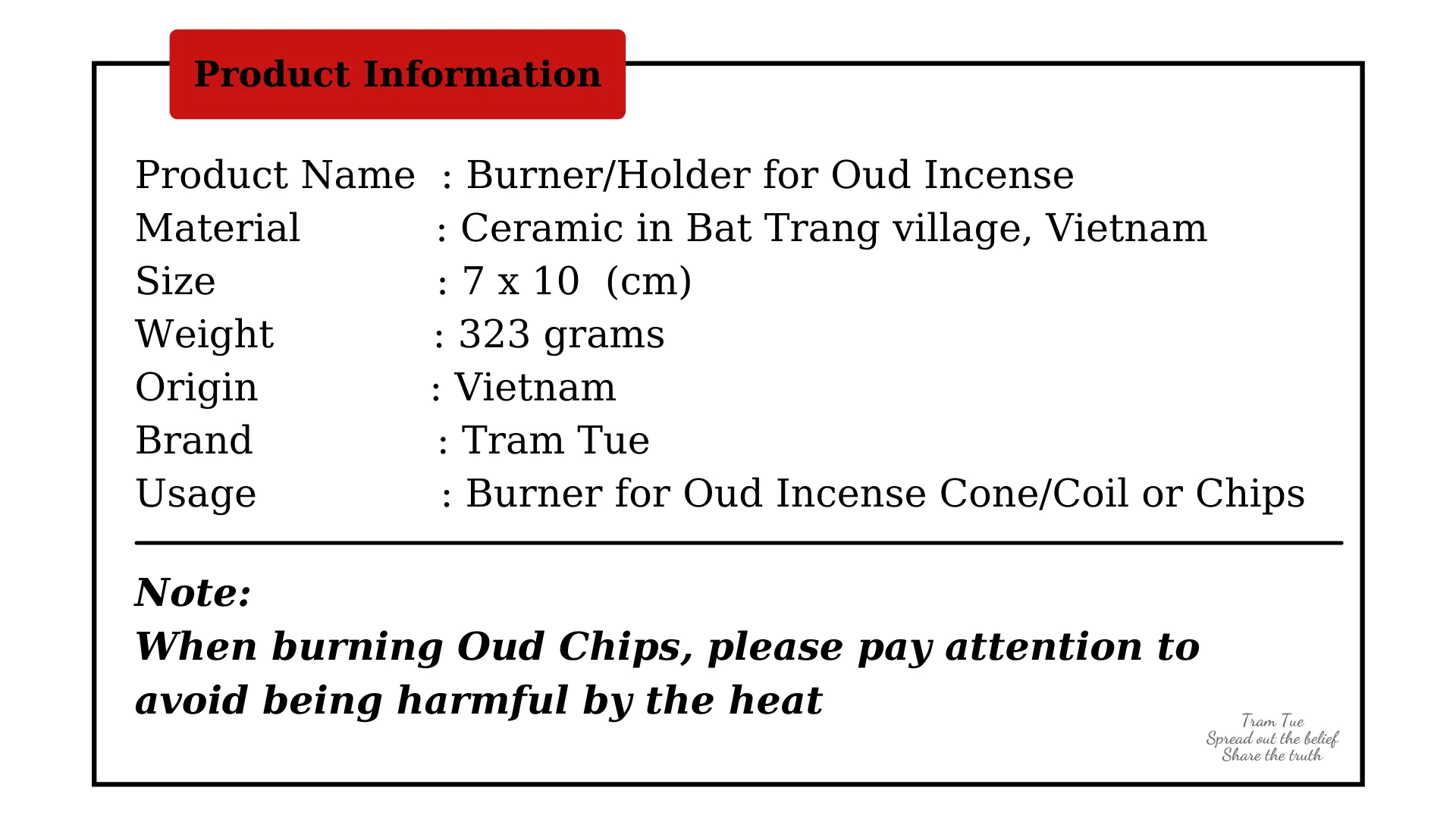 BatTrang Vietnamese Luxurious Ceramic Burner/Holder Incense Agar Wood Oud Coil, Cone, Stick, Chips