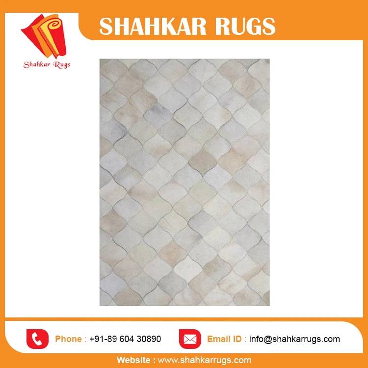 Natural Wool Leather Hide Rugs with Persian Design Contemporary Living Room and Office Bathroom at Wholesale Price