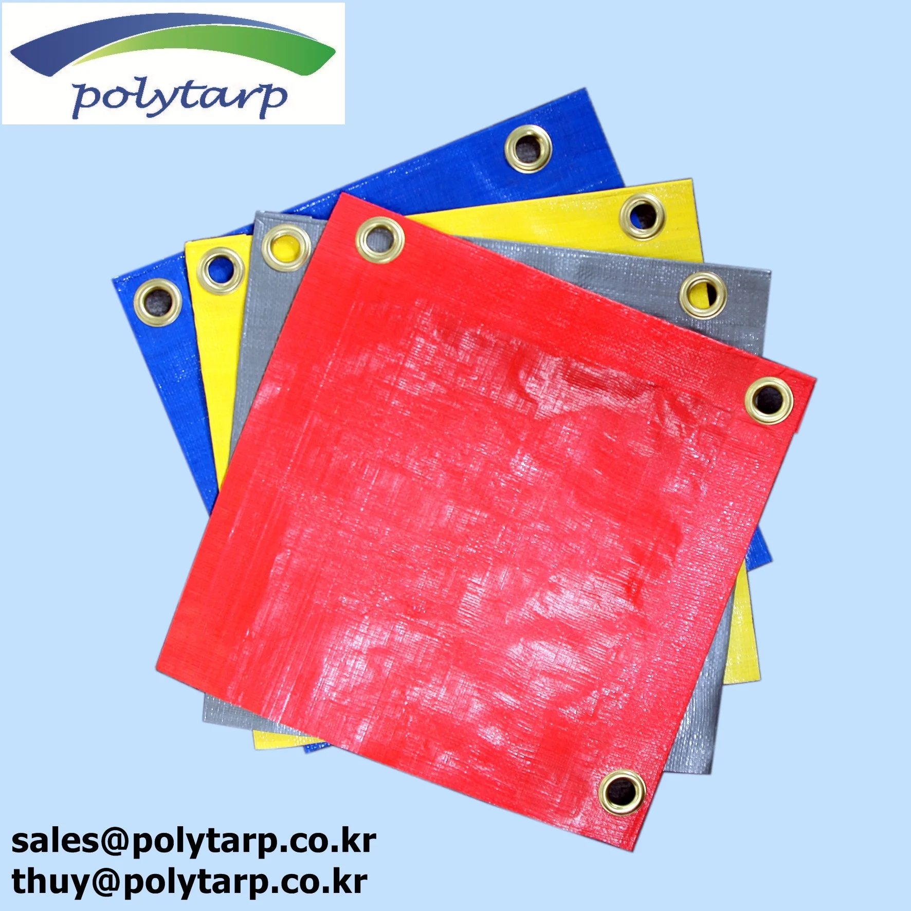 PE Tarpaulin - Ready made tarp made in Vietnam by Korean company - 45GSM to 380GSM