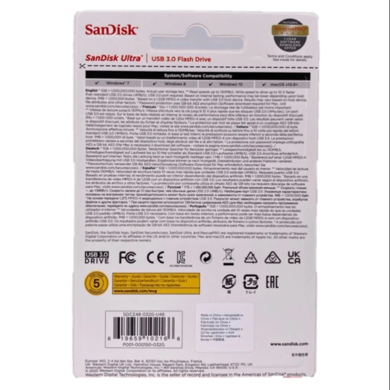 USB3.0 Flash Drive SDCZ48-016G-U46 R:130MB 16GB/32GB