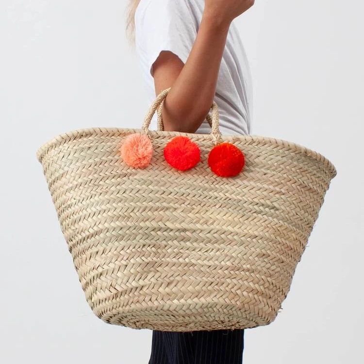 simple hot products original design manufacturer straw summer beach bags Handmade Straw Beach Shopping  Basket Bag