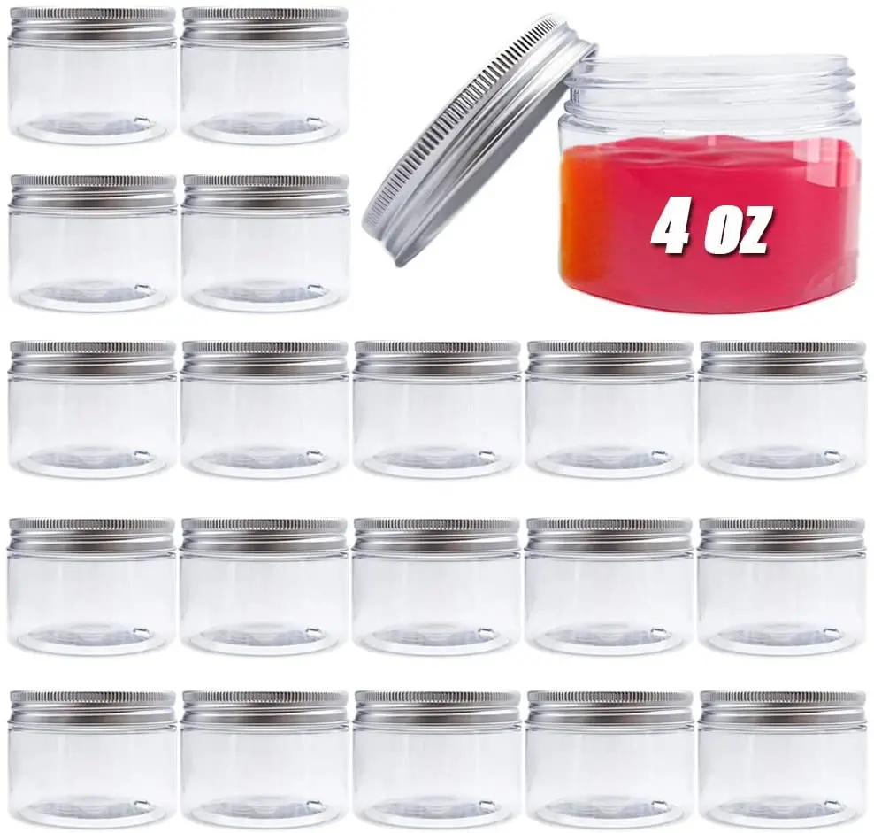 Многофункциональная Пластиковая Круглая банка косметический контейнер для лосьонов тела конфет порошка пластиковые банки хранения сухих фруктов с серебряными крышками