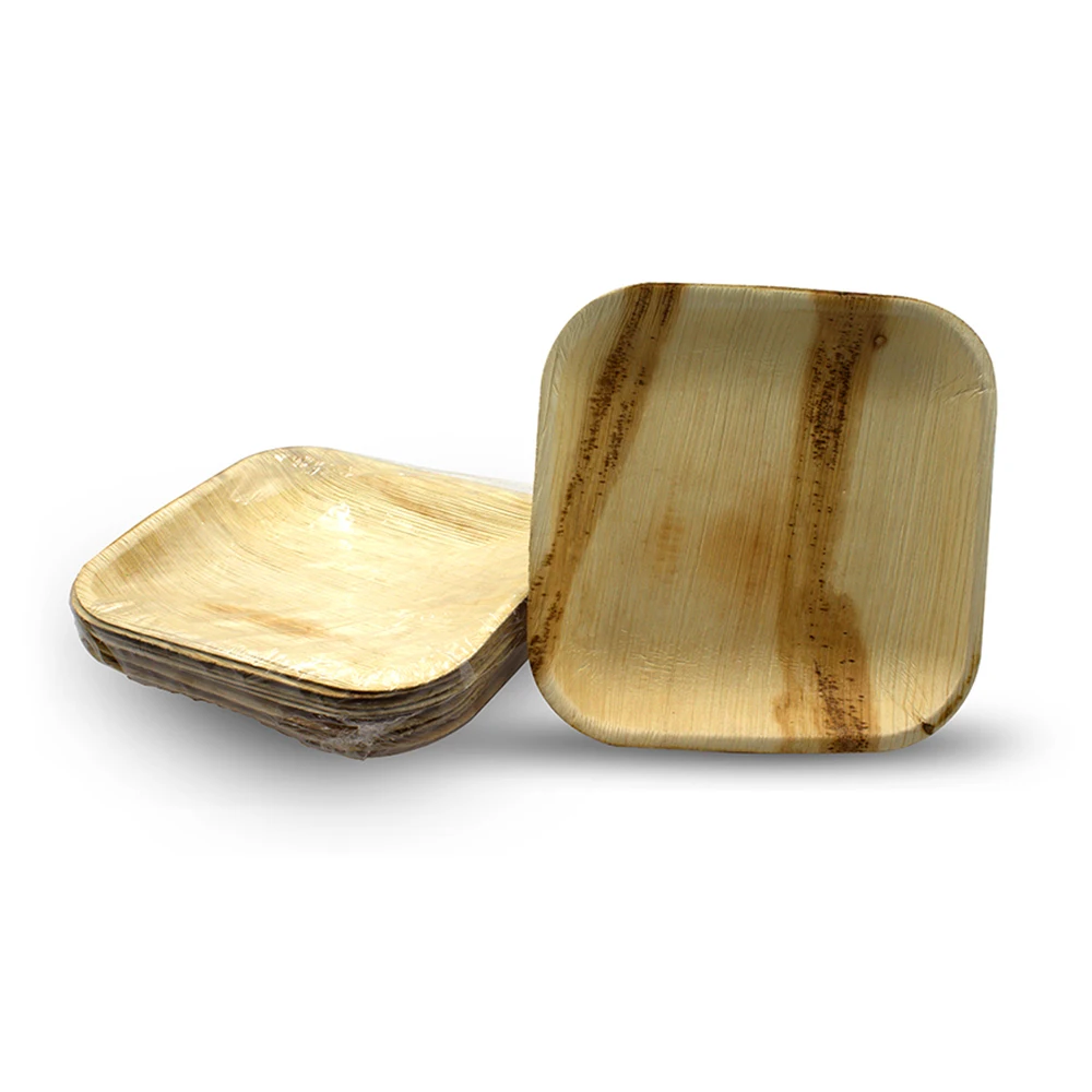 Disposable high quality palm leaf plates manufactured in India- Unique design 100% Eco-friendly