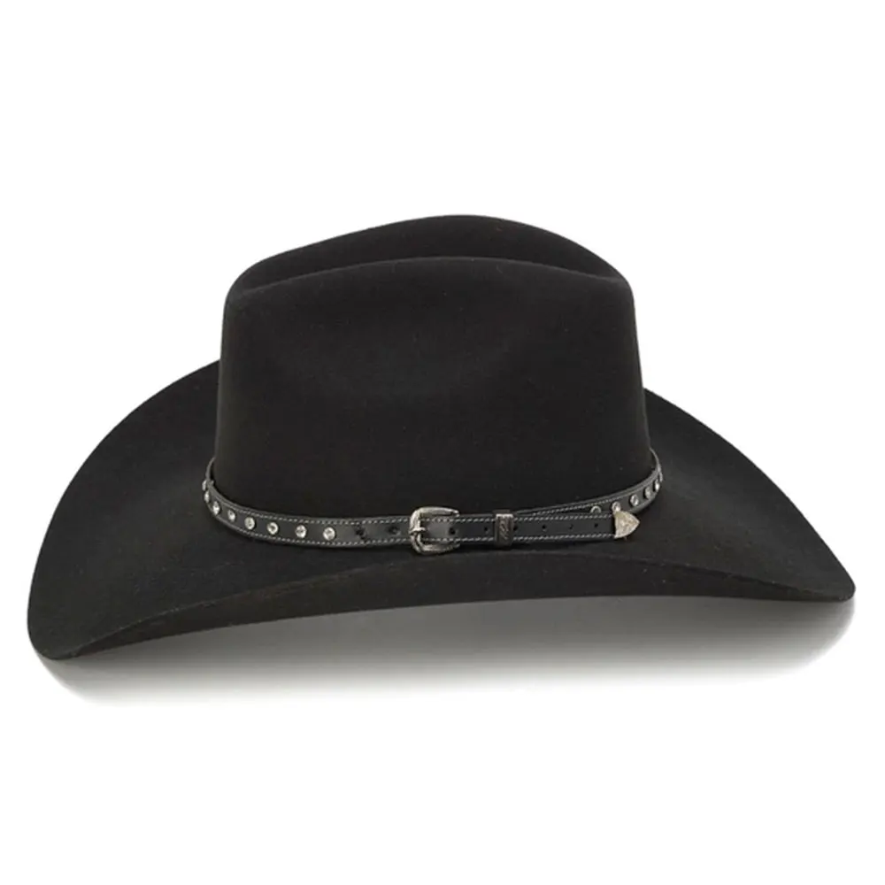 
Australian Leather Cowboy Western Aussie Style Bush Hat Brown With Chin Strap 