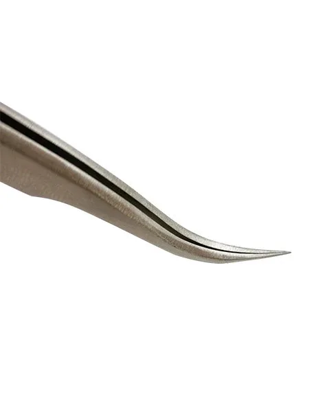 Eyelash Extension Tweezers Curved Tip Custom Logo Silver High Quality Stainless Steel Lash Tweezer Wholesale Private Label